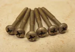 6 AGED TREMOLO MOUNTING SCREWS FIT FENDER STRATOCASTER W/ VINTAGE STYLE VIBRATO