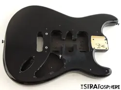 FENDER STANDARD STRATOCASTER STRAT BODY GUITAR PARTS POPLAR BLACK.