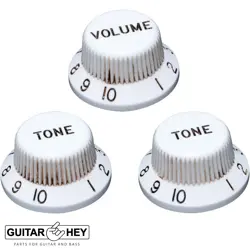 50S VINTAGE FENDER STRATOCASTER STYLE CONTROL KNOB SET - AGED RELIC WHITE