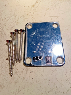 GENUINE FENDER 75TH ANNIVERSARY STRAT STRATOCASTER NECK PLATE W/ SCREWS