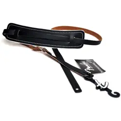 FENDER STANDARD VINTAGE LEATHER GUITAR STRAP, BLACK