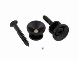 NEW - GOTOH FENDER STYLE GUITAR STRAP BUTTONS WITH SCREWS (2) - BLACK