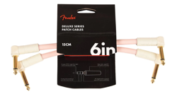 2 PACK OF FENDER DELUXE INSTRUMENT PATCH CABLE SHELL PINK 6