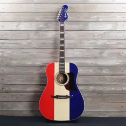 FENDER BUCK OWENS KINGMAN ACOUSTIC GUITAR WITH CASE AS IS CRACKED BACK