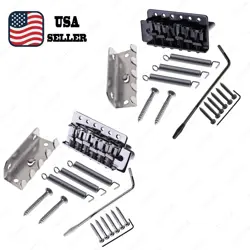 CHROME BLACK 52.5MM TREMOLO BRIDGE SET FOR FENDER STRATOCASTER /SQUIER /STRAT