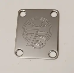 FENDER 75TH ANNIVERSARY NECK PLATE STRATOCASTER TELECASTER CHROME