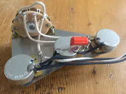 FENDER STRATOCASTER LEFT HAND WIRING 500K CTS OAK GRIGSBY 5 WAY .022 ORANGE DROP