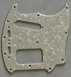CUSTOM FOR FENDER KURT COBAIN MUSTANG STYLE GUITAR PICKGUARD IVORY WHITE PEARL