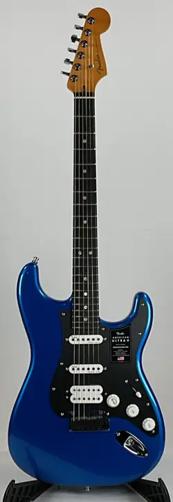 FENDER AMERICAN ULTRA II STRATOCASTER HSS ELECTRIC GUITAR - BLUE - CRACK IN FB