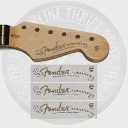 FENDER 60'S JAZZMASTER WATERSLIDE GUITAR NECK HEADSTOCK DECALS (SET OF 3)