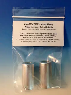 2 TUBE AMP SHIELDS FITS FENDER 12AX7 SUPER REVERB VIBROLUX SHOWMAN DELUXE CHAMP