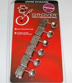 GROVER NICKEL VINTAGE DELUXE 6 INLINE GUITAR TUNERS FOR FENDER STRAT/TELE 136N6