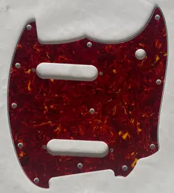 GUITAR PICKGUARD FOR FENDER OFFSET SERIES MUSTANG STYLE 4 PLY RED TORTOISE