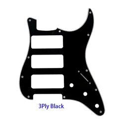 GUITAR PARTS 3P-90 STRATOCASTER PICKGUARD FOR FENDER STRAT 3 P90, 3PLY BLACK