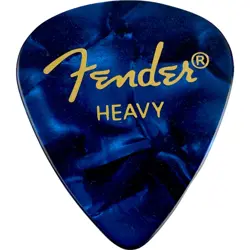FENDER PREMIUM CELLULOID 351 SHAPE GUITAR PICKS, HEAVY, BLUE MOTO, 12-PACK