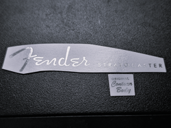 2-PACK STRAT DECAL HEADSTOCK SOLID SILVER METALLIC STYLE ULTRA-HI-RES NEW