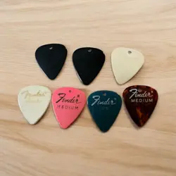 VINTAGE 1970'S FENDER GUITAR PICKS PINK WHITE TORTOISE BLUE