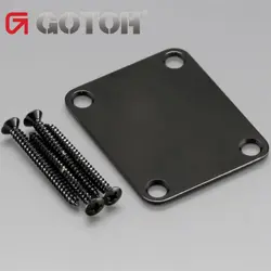NEW GENUINE GOTOH NBS-3 NECK JOINT PLATE W/ MATCHING SCREWS FIT FENDER - BLACK