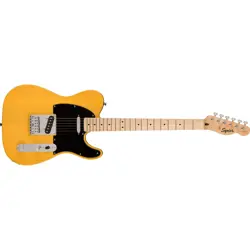 SQUIER SONIC TELECASTER GUITAR, MAPLE FINGERBOARD, BLACK PICKGUARD, BUTTERSCOTCH