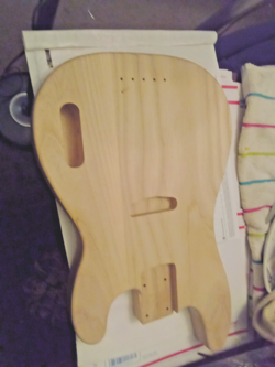 VINTAGE FENDER STYLE TELECASTER/60'S PRECISION BASS UNFINISHED BROWN ASH BODY !