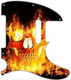 TELECASTER GUITAR PICKGUARD GRAPHIC CUSTOM FIT FENDER 8 HOLE TELE HALLOWEEN FIRE
