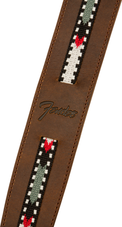 GENUINE FENDER PARAMOUNT ACOUSTIC GUITAR LEATHER STRAP, BROWN - 099-0612-021