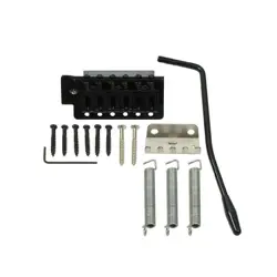 ELECTRIC GUITAR BLACK TREMOLO BRIDGE REPLACEMENT 6 STINGS LOCK SET FOR FENDER ST
