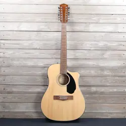 FENDER CD-60SCE DREADNAUGHT 12 STRING ACOUSTIC ELECTRIC GUITAR AS IS NECK CRACKS