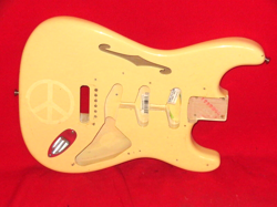 FENDER 2015 USA WHITE BLONDE ERIC JOHNSON SIGNATURE THINLINE STRATOCASTER BODY
