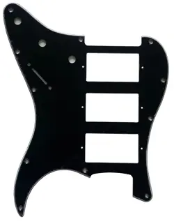 PICKGUARD FOR FENDER HHH STRAT STYLE GUITAR 3-PLY-BLACK