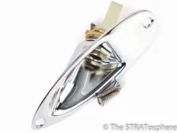 FENDER TOM MORELLO STRATOCASTER STRAT OUTPUT JACK & PLATE, GUITAR PART CHROME!