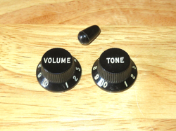 FENDER 1983 USA BLACK STRATOCASTER CONTROL KNOBS