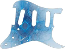 STRATOCASTER PICKGUARD CUSTOM FENDER SSS 11 HOLE GUITAR PICK GUARD BLUE WEBBING