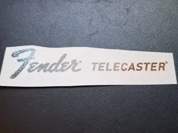 FENDER TELECASTER HEADSTOCK DECAL FOR GUITARS SOLID SILVER