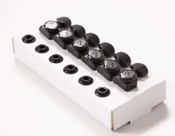 GENUINE FENDER 099-0818-400 BLACK LOCKING 2-PIN STRAT/TELE UPGRADE TUNERS