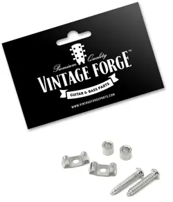 CHROME VINTAGE STRING TREE RETAINER GUIDE SET (2) FOR FENDER STRAT GUITAR *NEW*