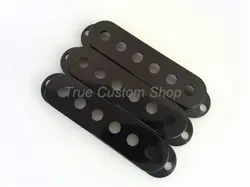 TRUE CUSTOM SHOP BLACK SINGLE COIL PICKUP COVER SET FOR FENDER STRATOCASTER