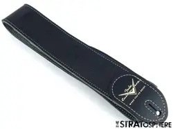 FENDER CUSTOM SHOP GUITAR STRAP STRATOCASTER STRAT BLACK LEATHER FROM 1959