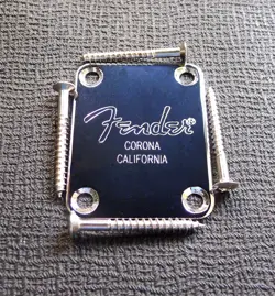 FENDER LOGO GUITAR/BASS NECK PLATE F STRAT/TELE GUITAR/BA