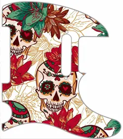 TELECASTER PICKGUARD CUSTOM FENDER TELE 8 HOLE GUITAR PICK GUARD SKULLS ROSES 2