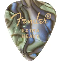 FENDER PREMIUM CELLULOID 351 SHAPE GUITAR PICKS, EXTRA HEAVY, ABALONE, 12-PACK