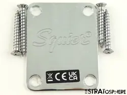 FENDER SQUIER SONIC STRAT SERIES NECK PLATE, GUITAR PARTS CHROME, STRATOCASTER