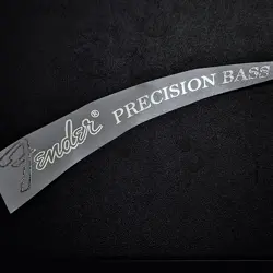 PRECISION BASS HEADSTOCK WATERSLIDE DECAL FOR BASS GUITAR SILVER WATERSLIDE NEW