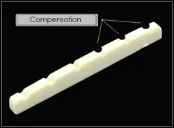 MUSICIANATHEART LEFTY COMPENSATED BONE NUT FOR FENDER / SQUIER ELECTRIC GUITAR