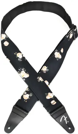 FENDER 2-INCH FLORAL GUITAR STRAP - BLACK