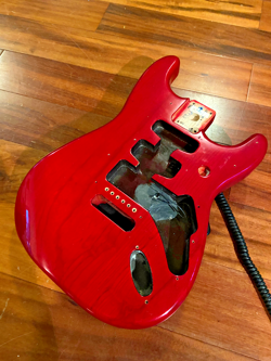 FENDER DELUXE PLAYER STRAT CRIMSON RED TRANSPARENT ASH STRATOCASTER BODY 3# 14