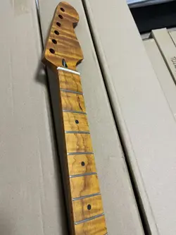 22 FRET TIGER ROASTED FLAME MAPLE STRAT GUITAR NECK NITRO SATIN FOR FENDER ST