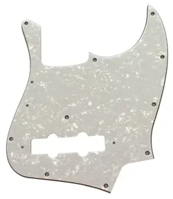 4 PLY WHITE PEARL PICKGUARD GUITAR PARTS FOR FENDER 10-HOLE MOUNT '70S JAZZ BASS