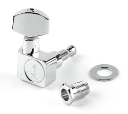 (6) GENUINE FENDER STANDARD CHROME SEALED STRAT/TELE GUITAR TUNERS 003-7429-049