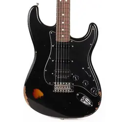 FENDER CUSTOM SHOP 1969 STRATOCASTER RELIC BLACK OVER 3-TONE SUNBURST